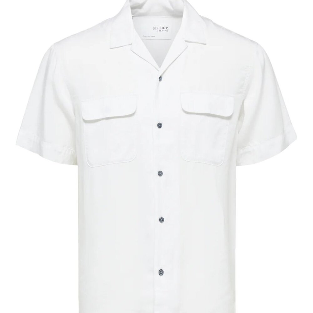 Selected Homme Bright White Short Sleeve Shirt